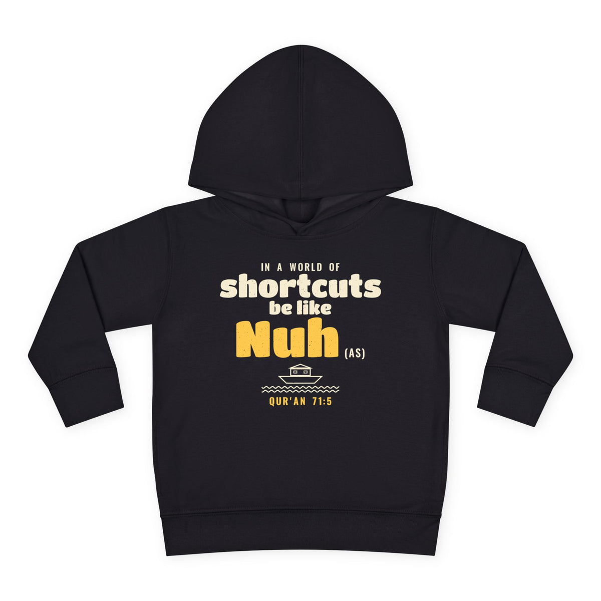 Be Like Nuh (AS) Toddler Hoodie in Black, front and back print – AdabStars