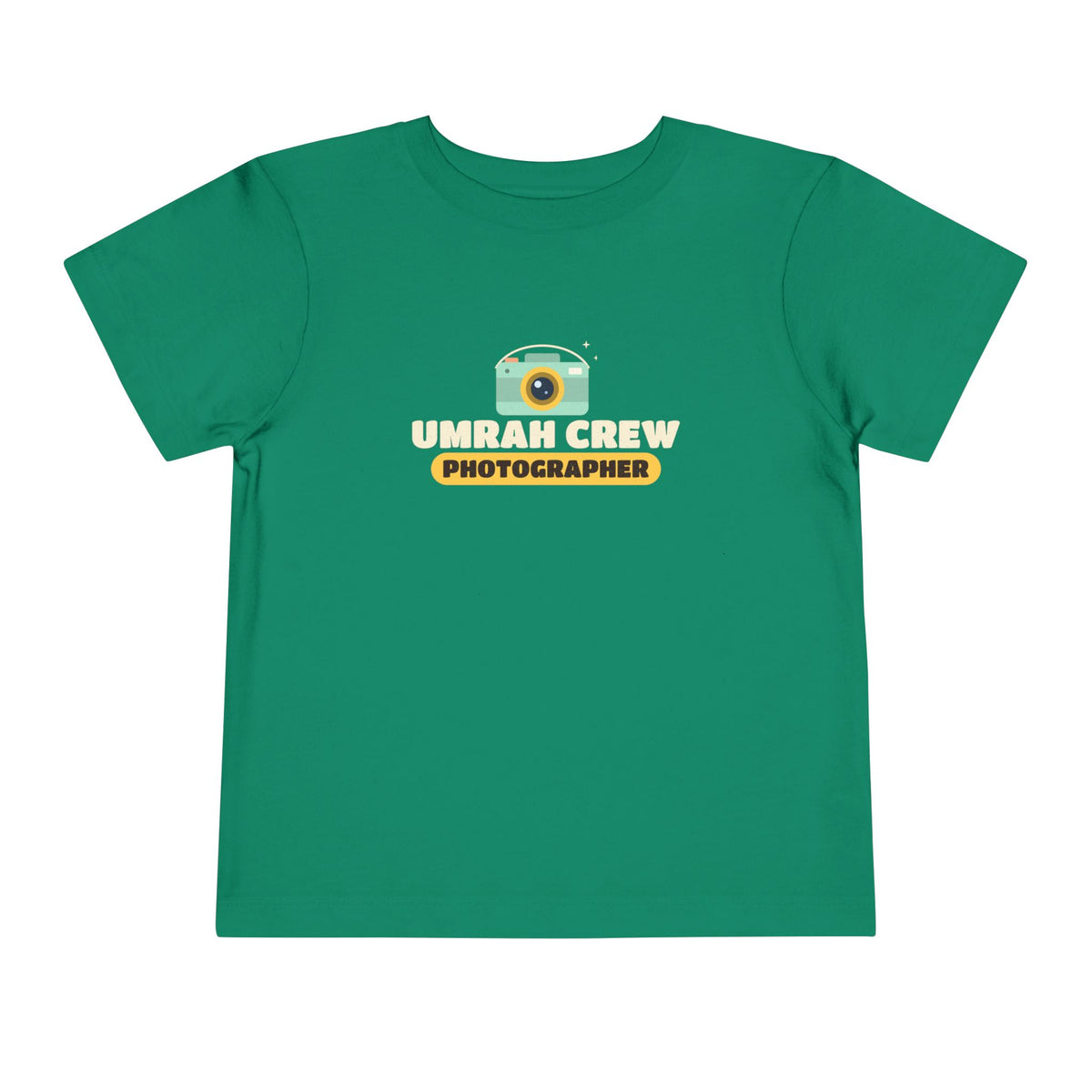 Umrah Crew Photographer Islamic Toddler T-Shirt in Kelly – AdabStars