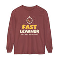 Fast Learner Ramadan Long Sleeve Shirt | Ramadan Kids First Fasting Pun Stopwatch | AdabStars Islamic Kids Apparel