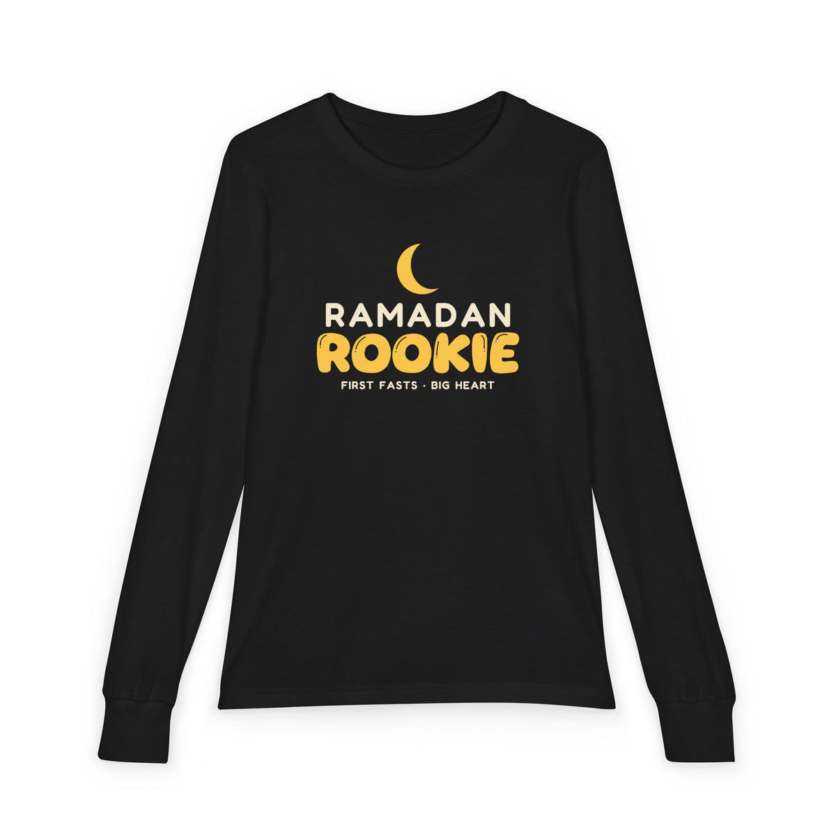 Ramadan Rookie Kids Long Sleeve Shirt | Kids First Fasting Crescent Beginner Fast | AdabStars Islamic Kids Apparel