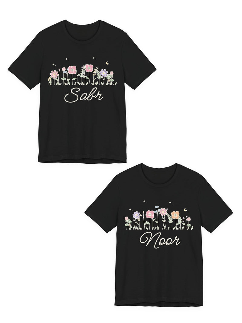 AdabStars Modern & Elegant: Sabr and Noor meadow flower tees