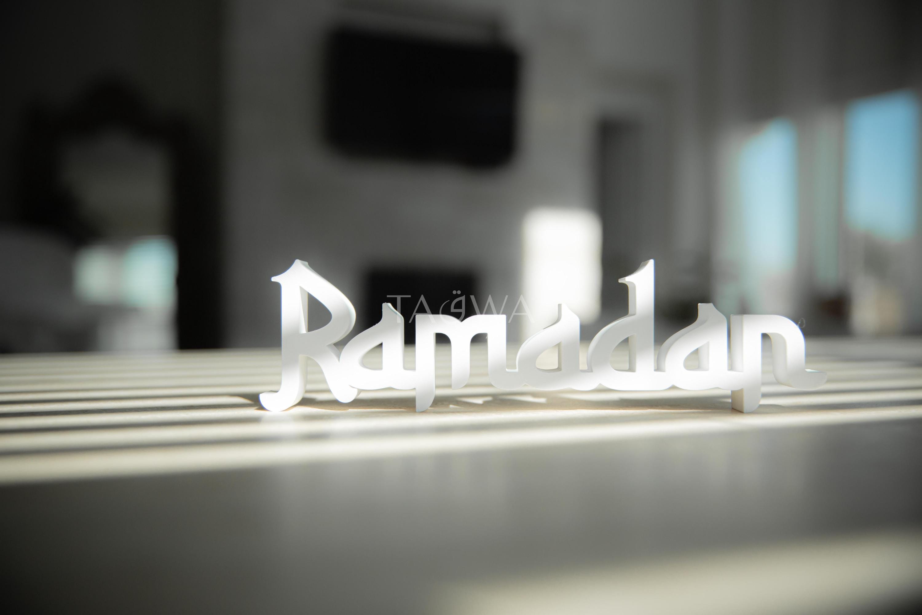 Celebration Blocks: Ramadan and Eid Mubarak Sign | 3 Piece Islamic Table Decor | Modern Muslim Home Accent | Ramadan Deco