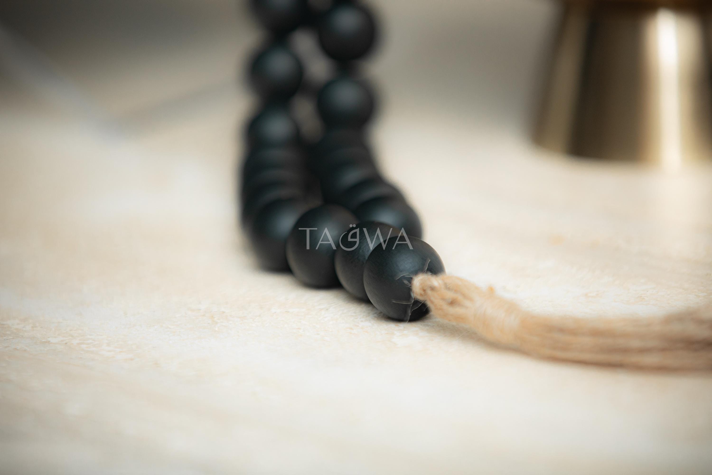 XL Boho Wood Bead Garland • Rustic Farmhouse Wall Decor • Giant Decorative Tasbih • Oversized Prayer Beads • Modern Islamic Home Decor