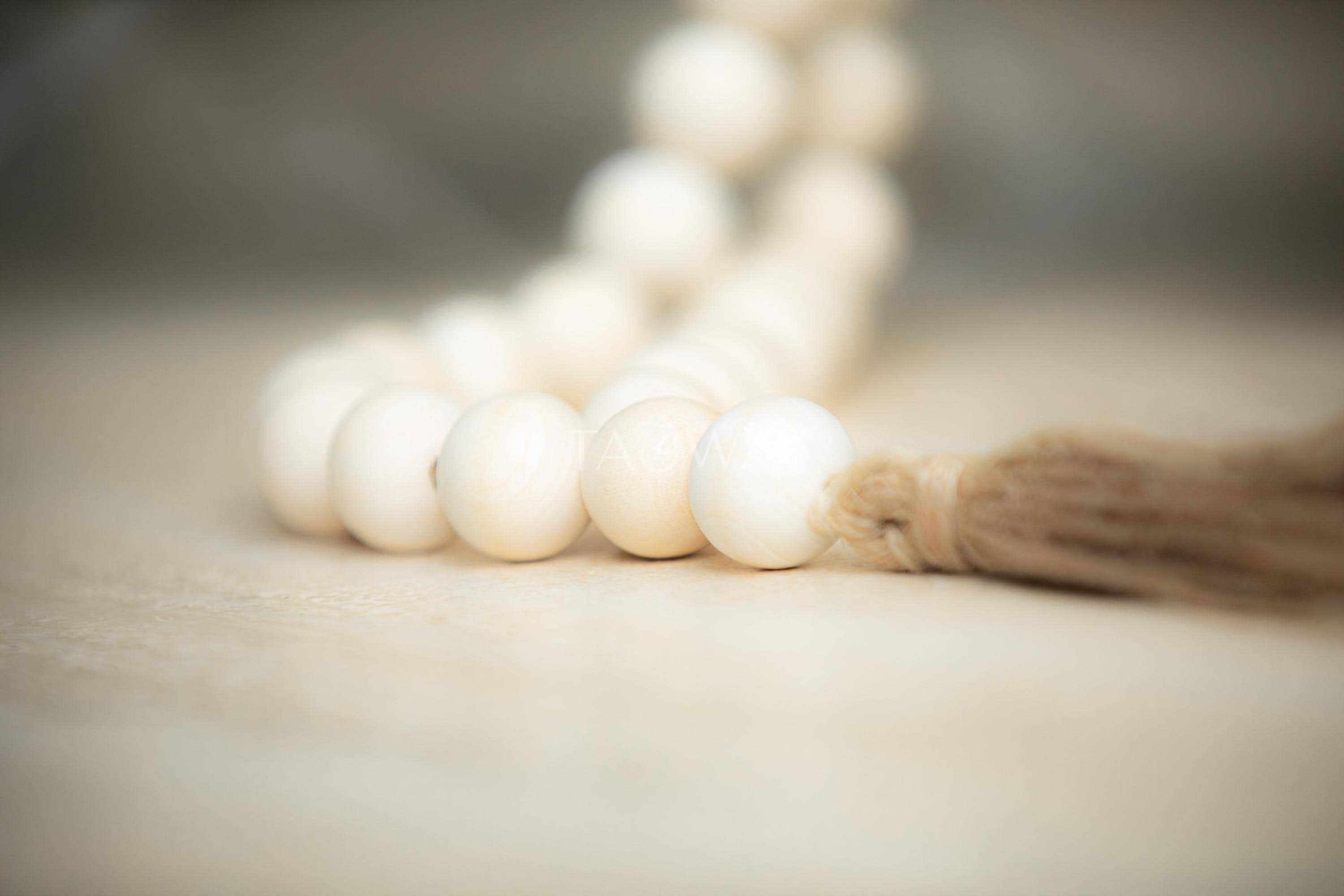 XL Boho Wood Bead Garland • Rustic Farmhouse Wall Decor • Giant Decorative Tasbih • Oversized Prayer Beads • Modern Islamic Home Decor