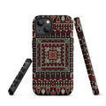 Palestinian Tatreez Embroidery Tough Case for iPhone® back view – Taqwa Arts