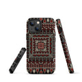 Palestinian Tatreez Embroidery Tough Case for iPhone® back view – Taqwa Arts